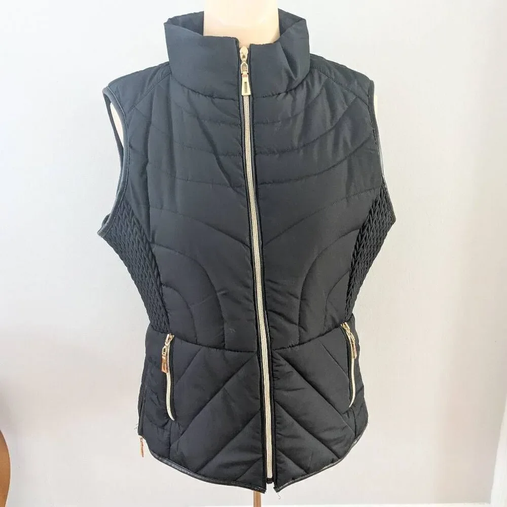 Metric Knits Women's Puffer Vest Black
